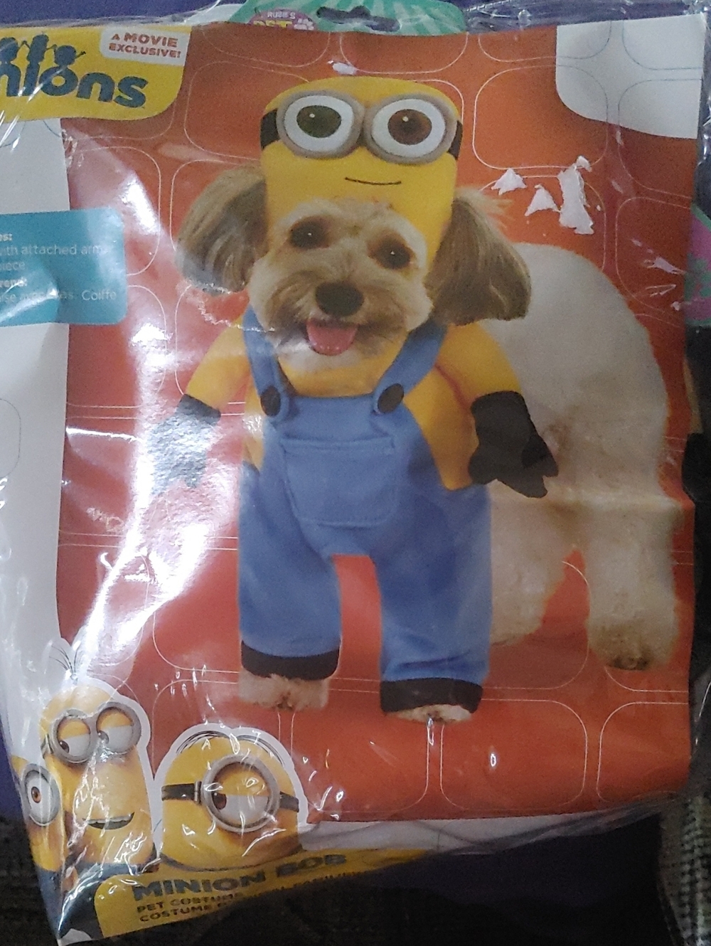Minion Pet Costume - Yellow & Blue Dog Outfit